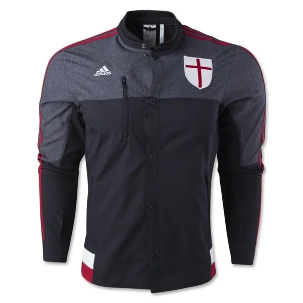 Adidas Mens AC Milan Anthem Jacket - Black, Victory Red & Core White | Stylish Athletic Outerwear for Fans