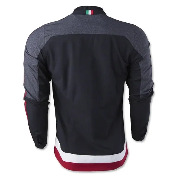 Adidas Mens AC Milan Anthem Jacket - Black, Victory Red & Core White | Stylish Athletic Outerwear for Fans