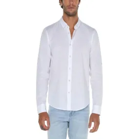 Aiden Convertible Sleeve Button-Up - White