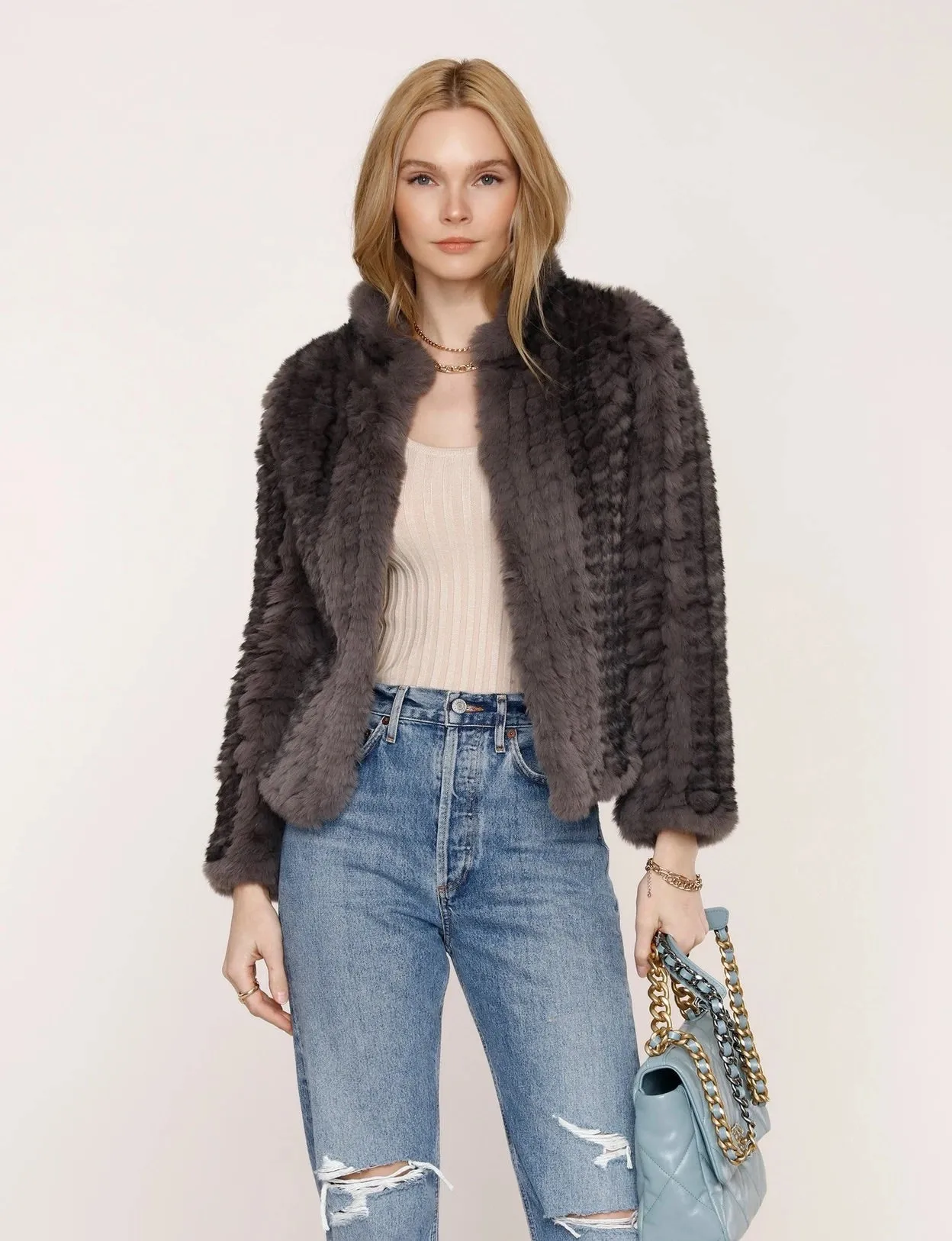 Aria Smoke Faux Fur Jacket