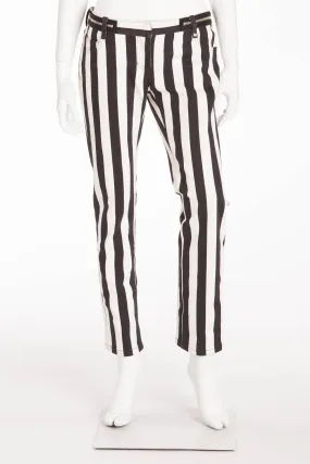 Balmain - As Seen on Fergie - Black and White Striped Pants - FR 40