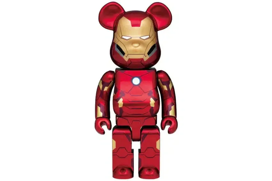 2021 Exclusive Edition: Ironman-Inspired Bearbrick 400% - Vibrant Red Happy Lottery Collectible