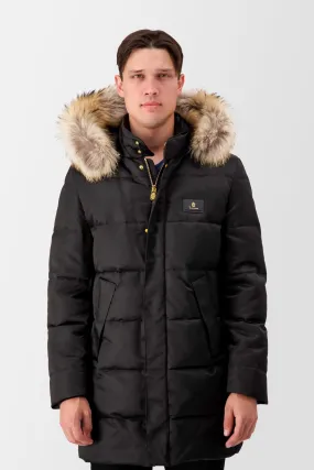 Luxurious Black Long Down Jacket for Billionaire Elegance