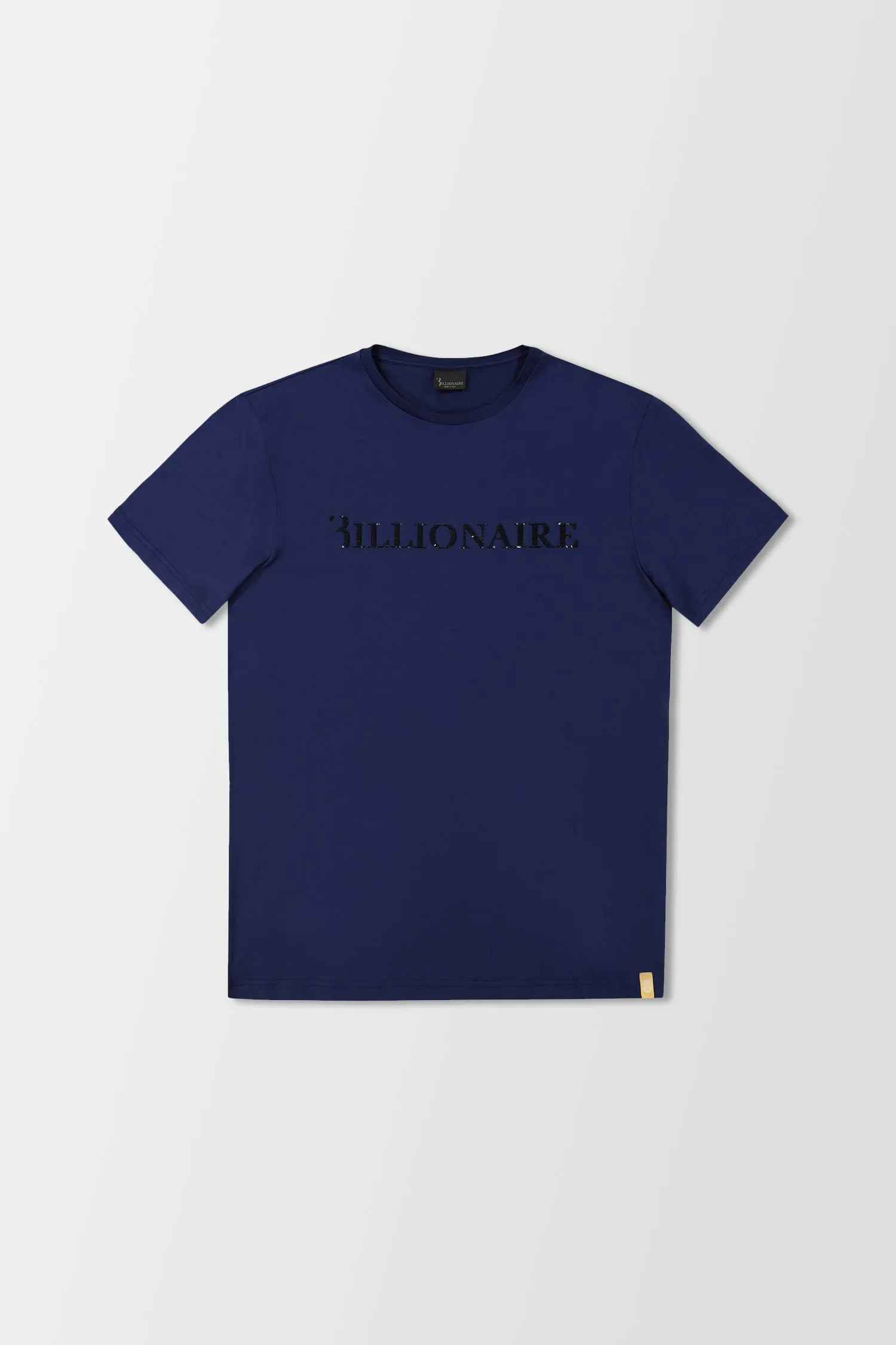 Billionaire Dark Blue SS Logos Round Neck T-Shirt