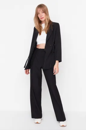 Black Straight Trousers - Trendyolmilla