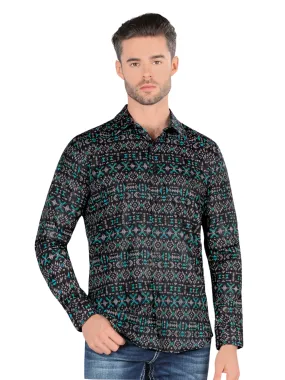 Camisa Casual Manga Larga Estampada para Hombre 'Montero' - ID: 0451