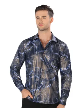 Camisa Casual Manga Larga Estampada para Hombre 'Montero' - ID: 0776