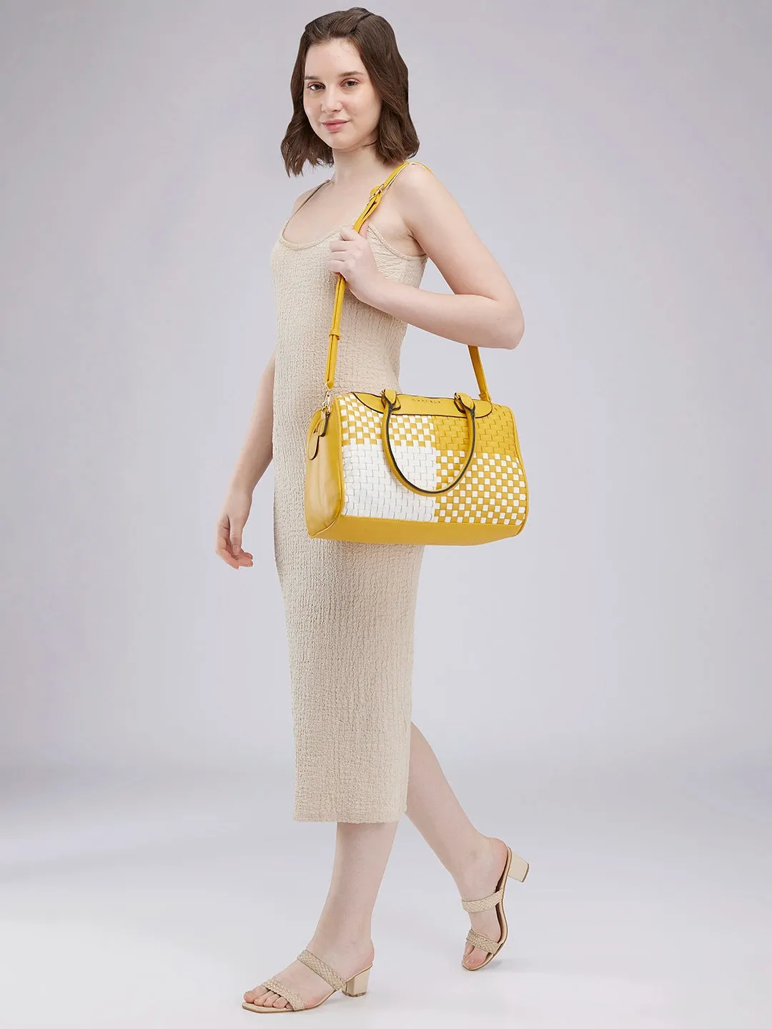 Caprese Aria Satchel Medium Mustard