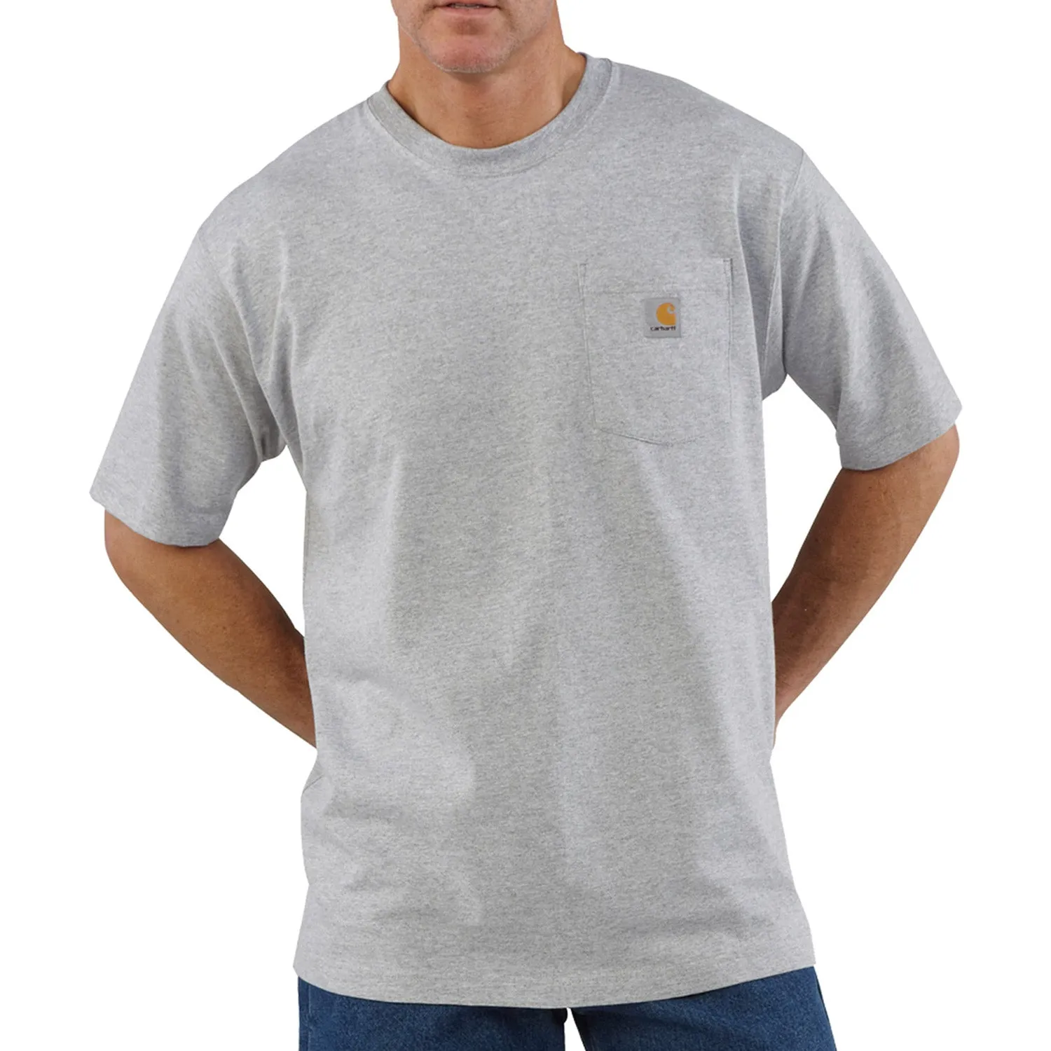 Carhartt Men's Short Sleeve Pocket T-Shirt_Heather Grey