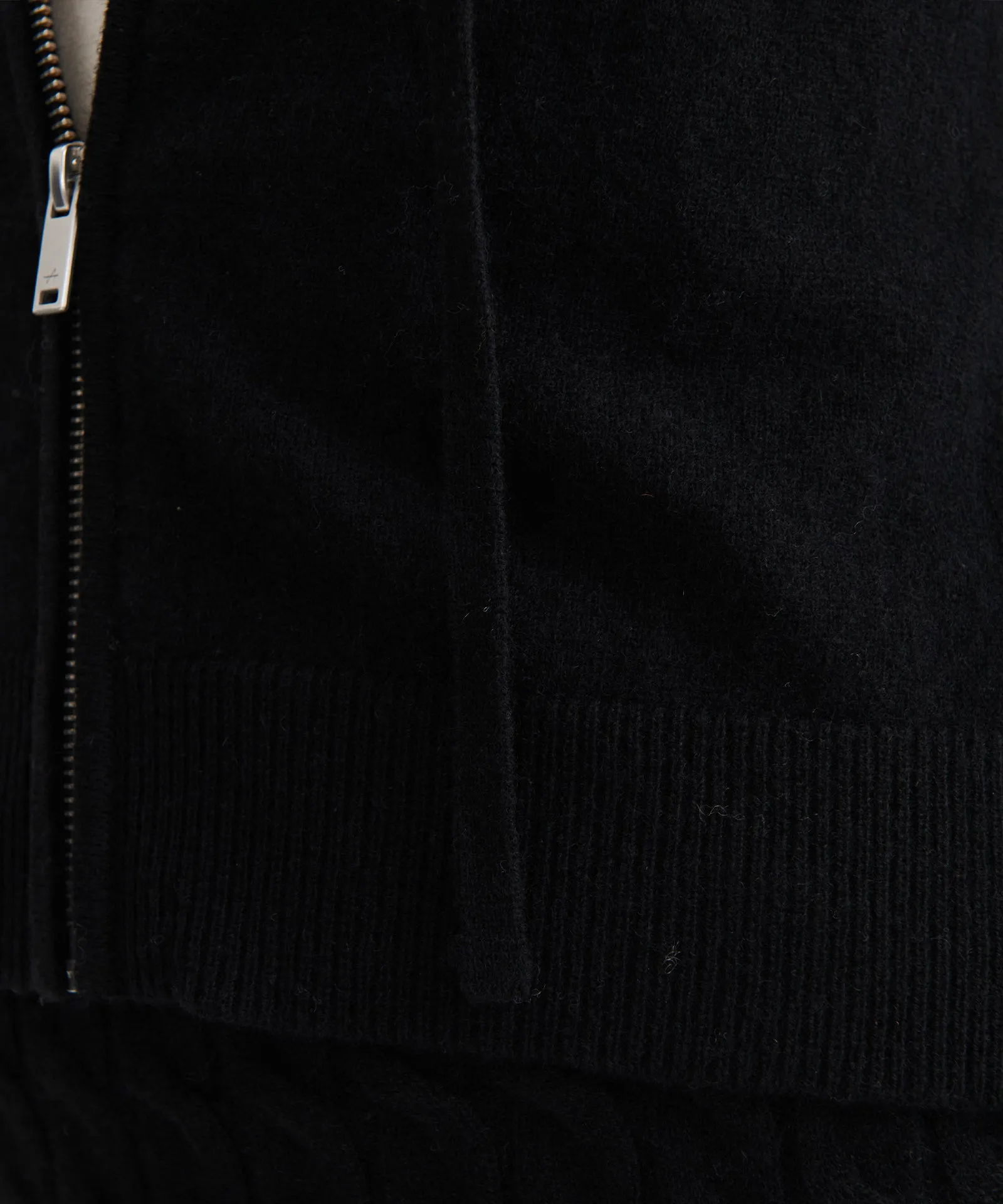 Cashmere Cropped Zip Up Hoodie