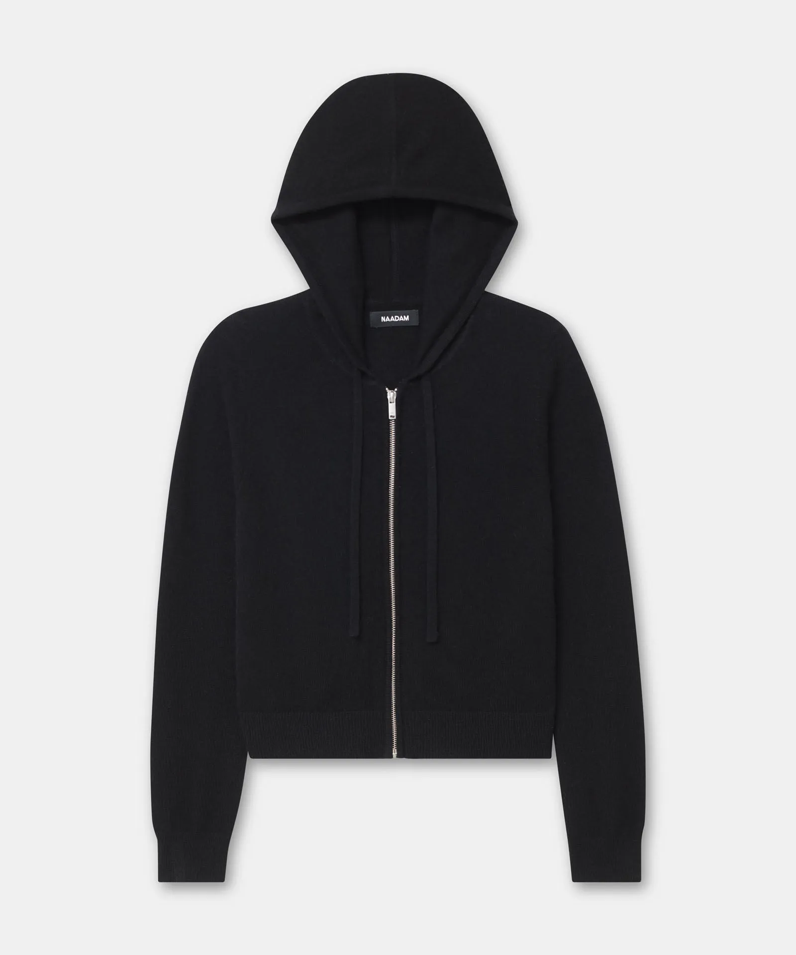 Cashmere Cropped Zip Up Hoodie