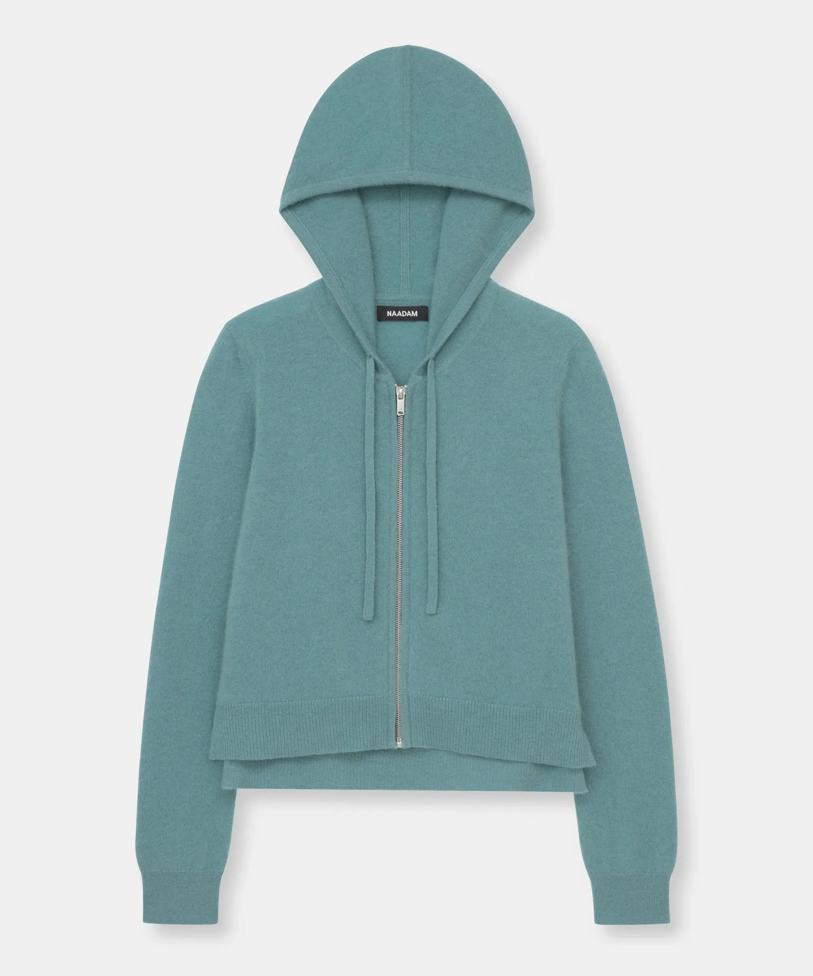 Cashmere Cropped Zip Up Hoodie