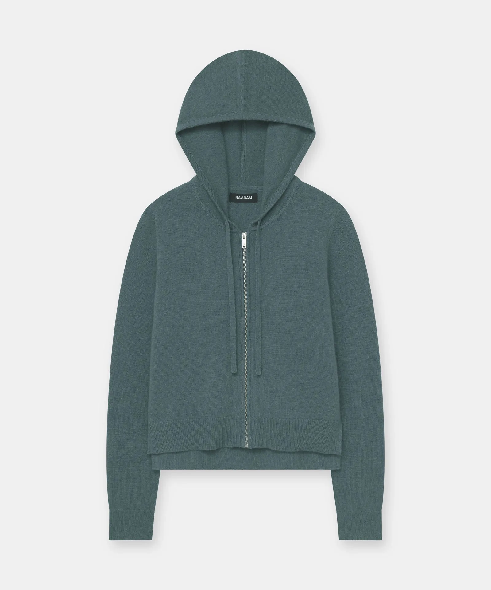 Cashmere Cropped Zip Up Hoodie