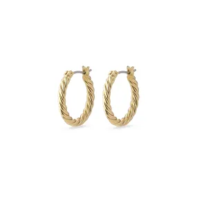 CECE recycled twisted hoop earrings gold-plated