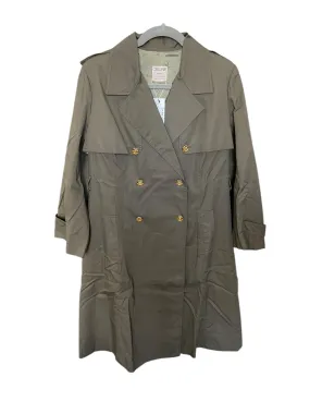 Celine Logo Trench Coat Khaki Gold Button DXBK0120