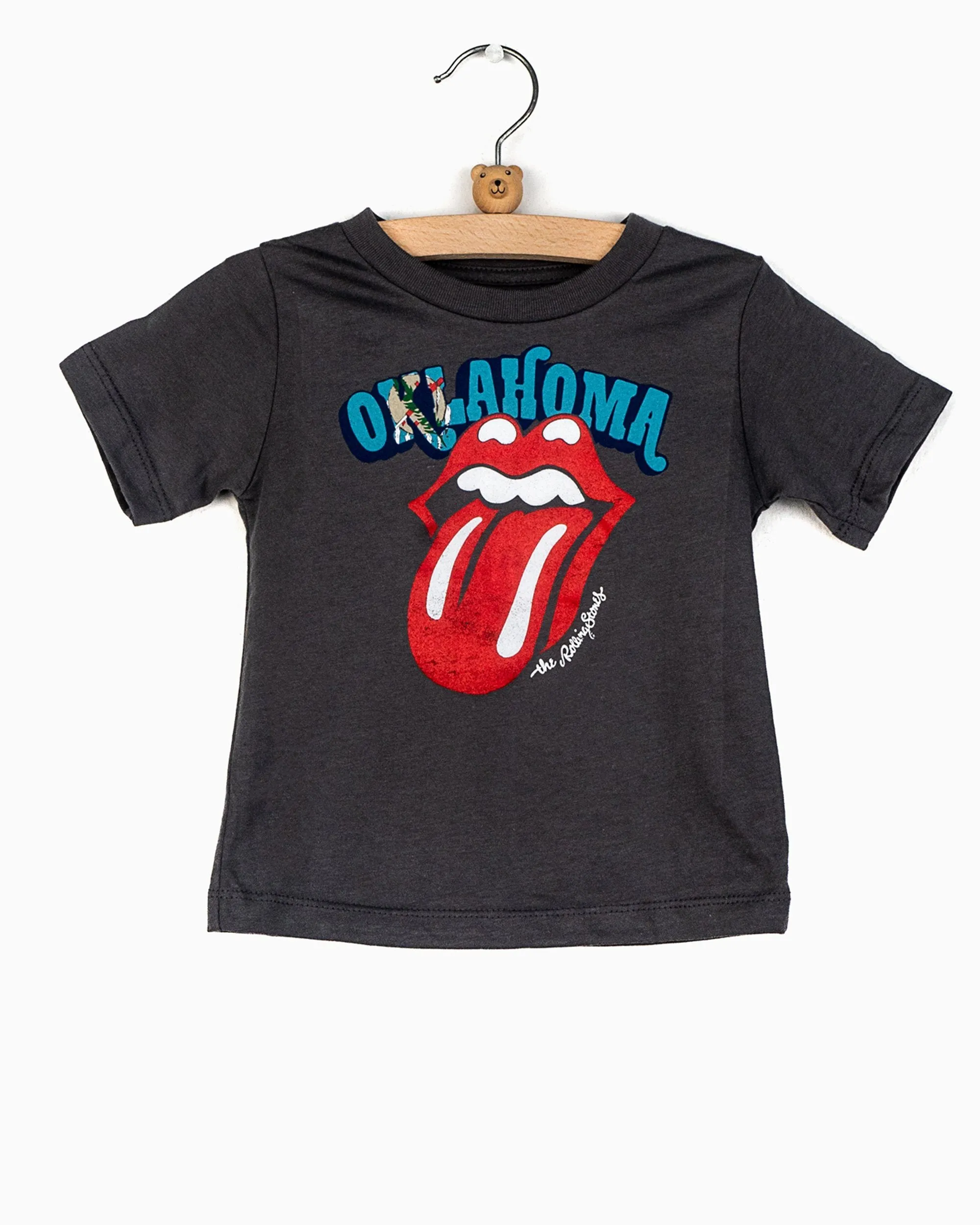 Children's Rolling Stones Oklahoma Rocker Flag Off Black Tee