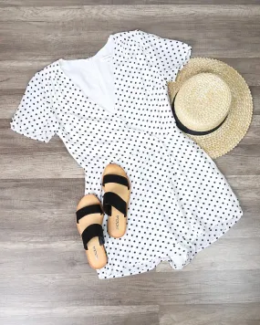 Cotton Candy LA - Shoreditch Polka Dot Romper - White/Black