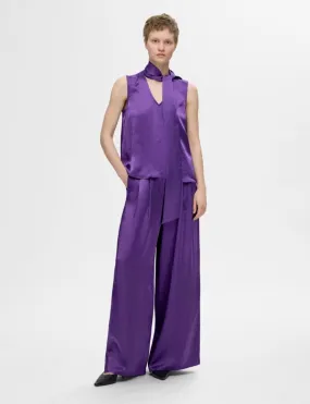 ELENA SATIN WIDE PANTS - SELECTED