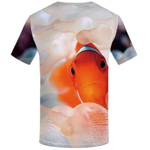 Fish T-shirt Men Animal Tshirt Anime Gothic T shirts Funny Space Tshirts Novelty Bubble Tshirts Casual Short Sleeve Fashion