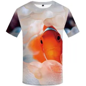 Fish T-shirt Men Animal Tshirt Anime Gothic T shirts Funny Space Tshirts Novelty Bubble Tshirts Casual Short Sleeve Fashion