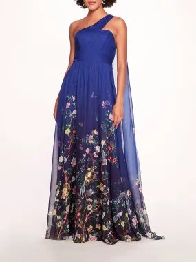 Flowering One Shoulder Gown