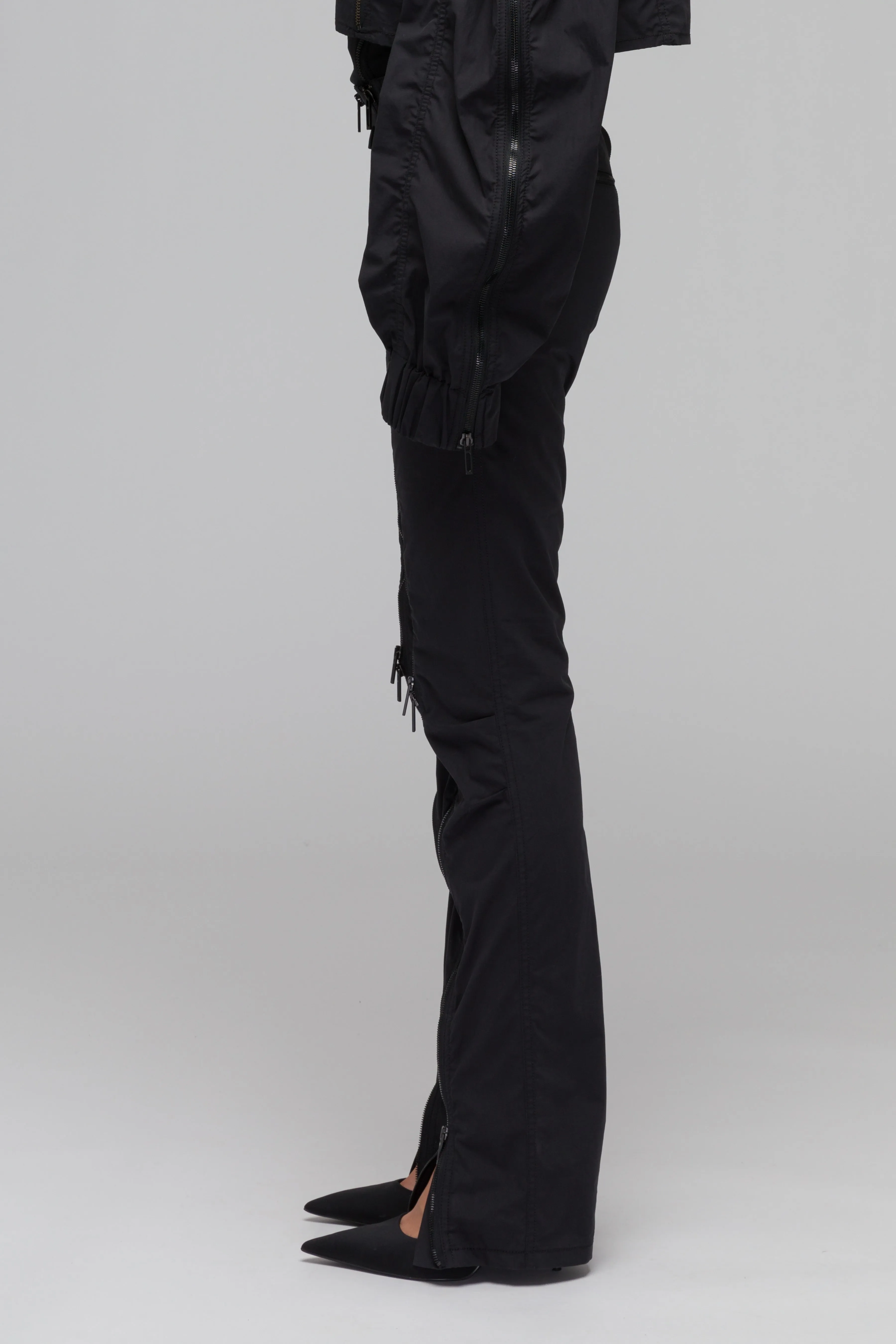 'FULL SPLIT' FITTED ZIPPER TROUSERS