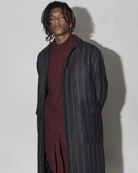 Honore Chalk Stripe Woven Overcoat (FINAL SALE)