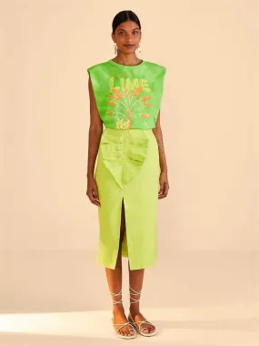 Lime Leaf Midi Skirt