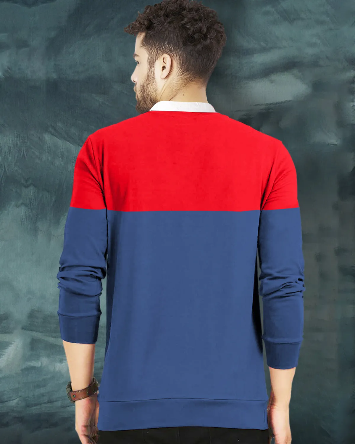 Marvel Henley Red Blue Colorblock T-Shirt