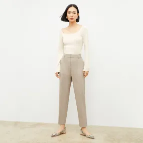 Mejia Pant - Washable Wool Twill :: Natural Melange