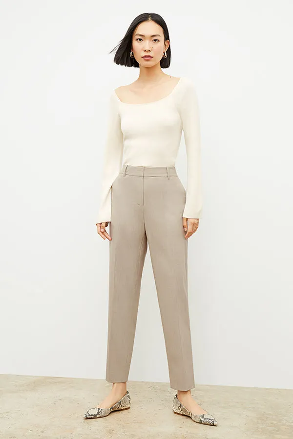 Mejia Pant - Washable Wool Twill :: Natural Melange