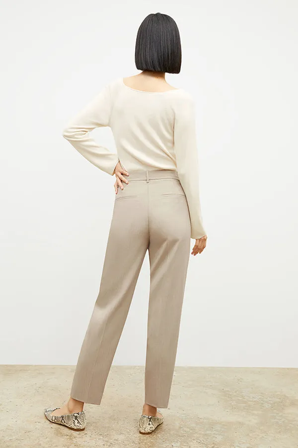 Mejia Pant - Washable Wool Twill :: Natural Melange