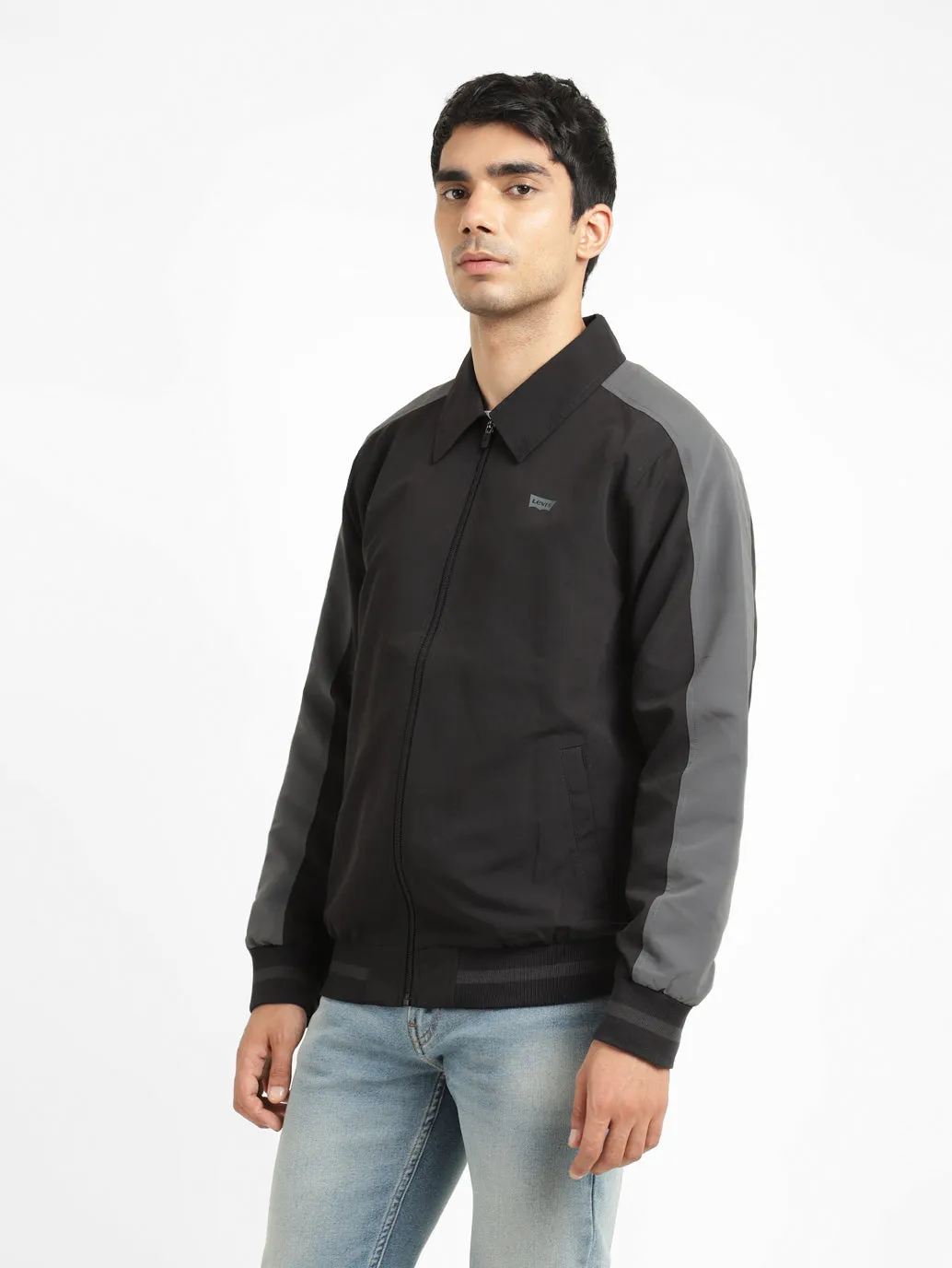 Men's Black High Neck Jacket