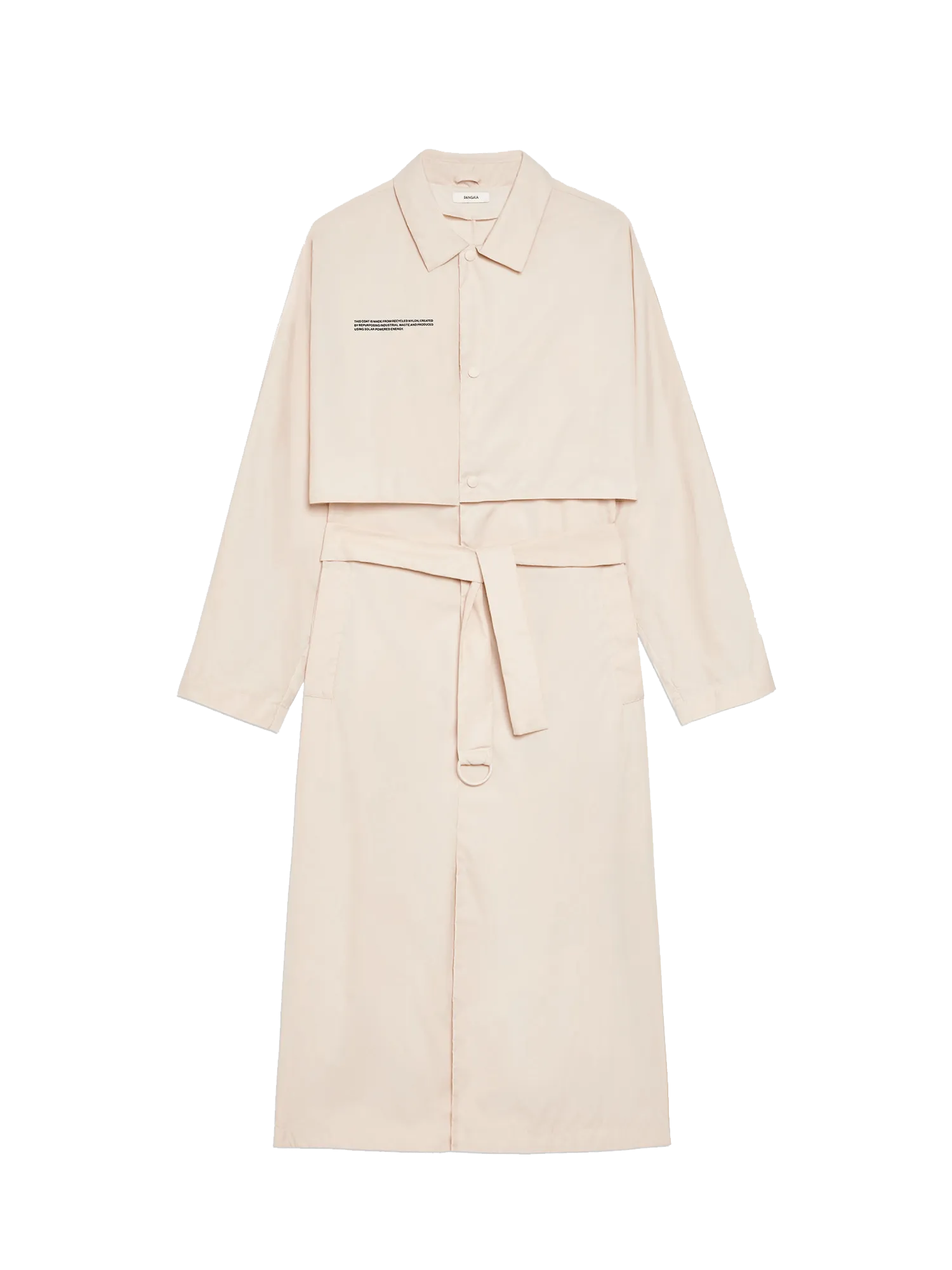 Mens Recycled Nylon Trench Coat—sand