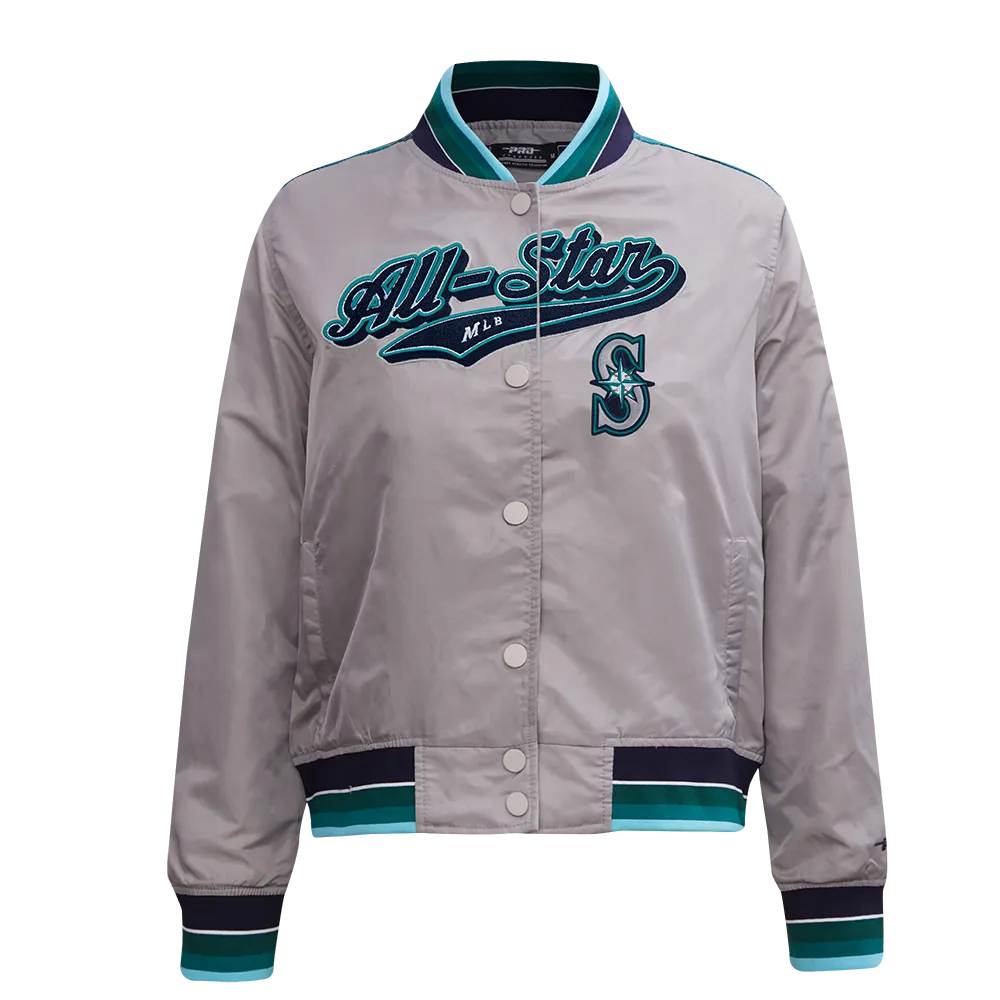 MLB ALL STAR 2023 RIB WOMEN'S SATIN JACKET (SILVER)