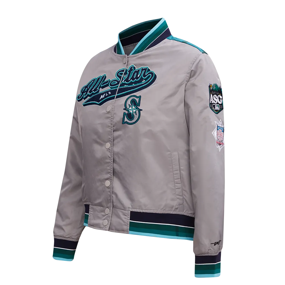 MLB ALL STAR 2023 RIB WOMEN'S SATIN JACKET (SILVER)