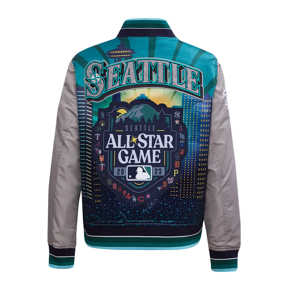 MLB ALL STAR 2023 RIB WOMEN'S SATIN JACKET (SILVER)