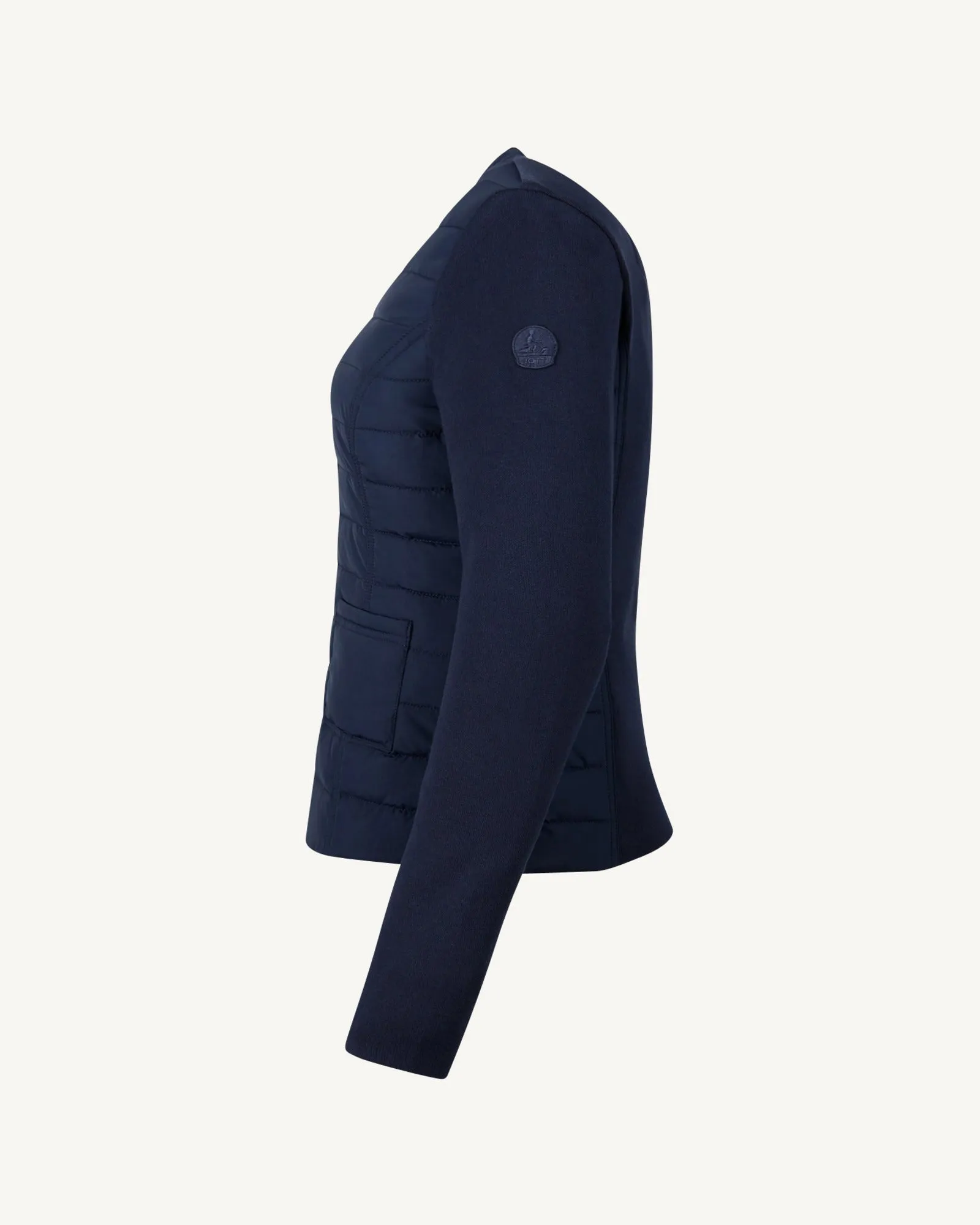 Navy Almeria lightweight bi-fabric puffer jacket