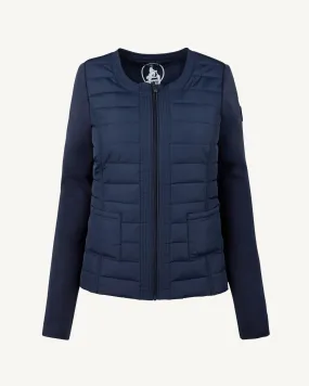 Navy Almeria lightweight bi-fabric puffer jacket