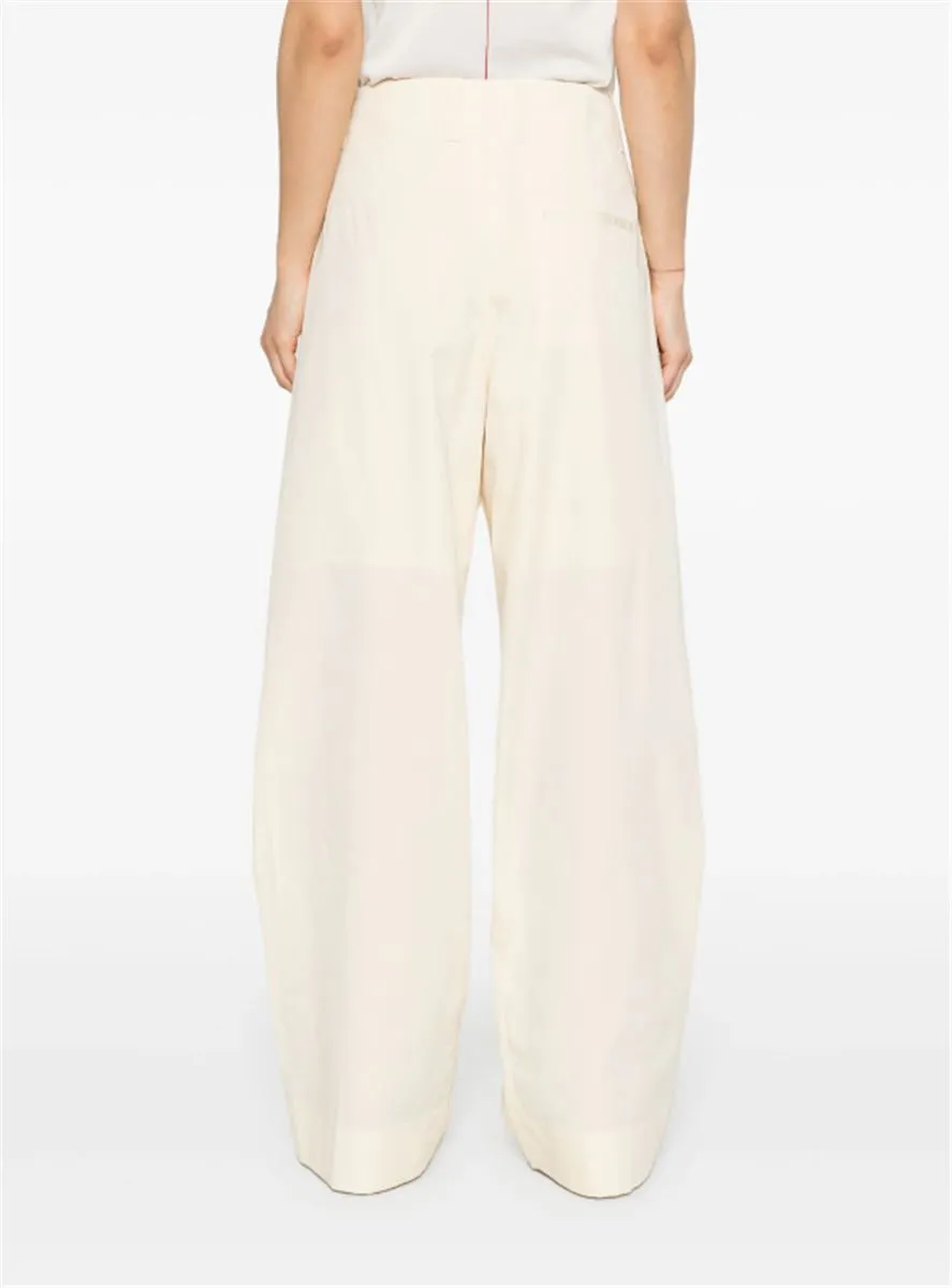 PLEAT-DETAIL STRAIGHT-LEG TROUSERS