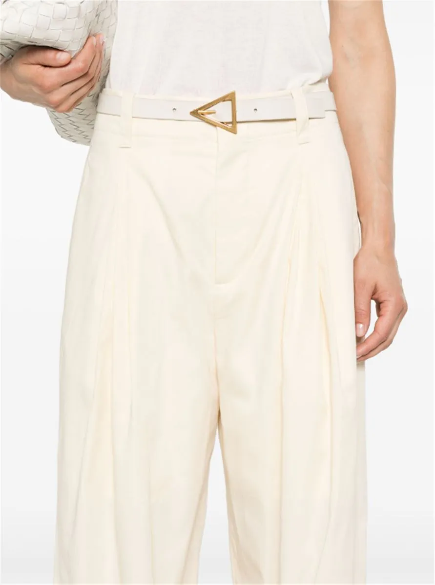 PLEAT-DETAIL STRAIGHT-LEG TROUSERS