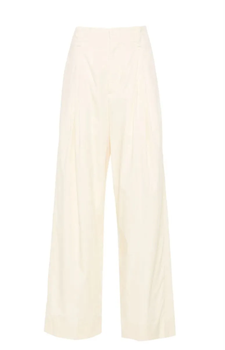 PLEAT-DETAIL STRAIGHT-LEG TROUSERS