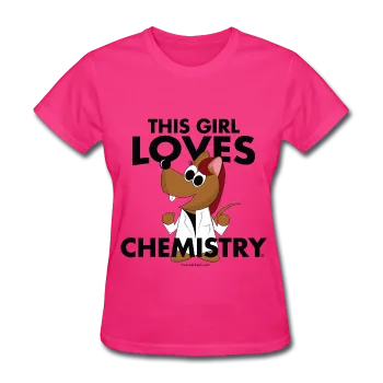 "This Girl Loves Chemistry" (red) - Women's T-Shirt