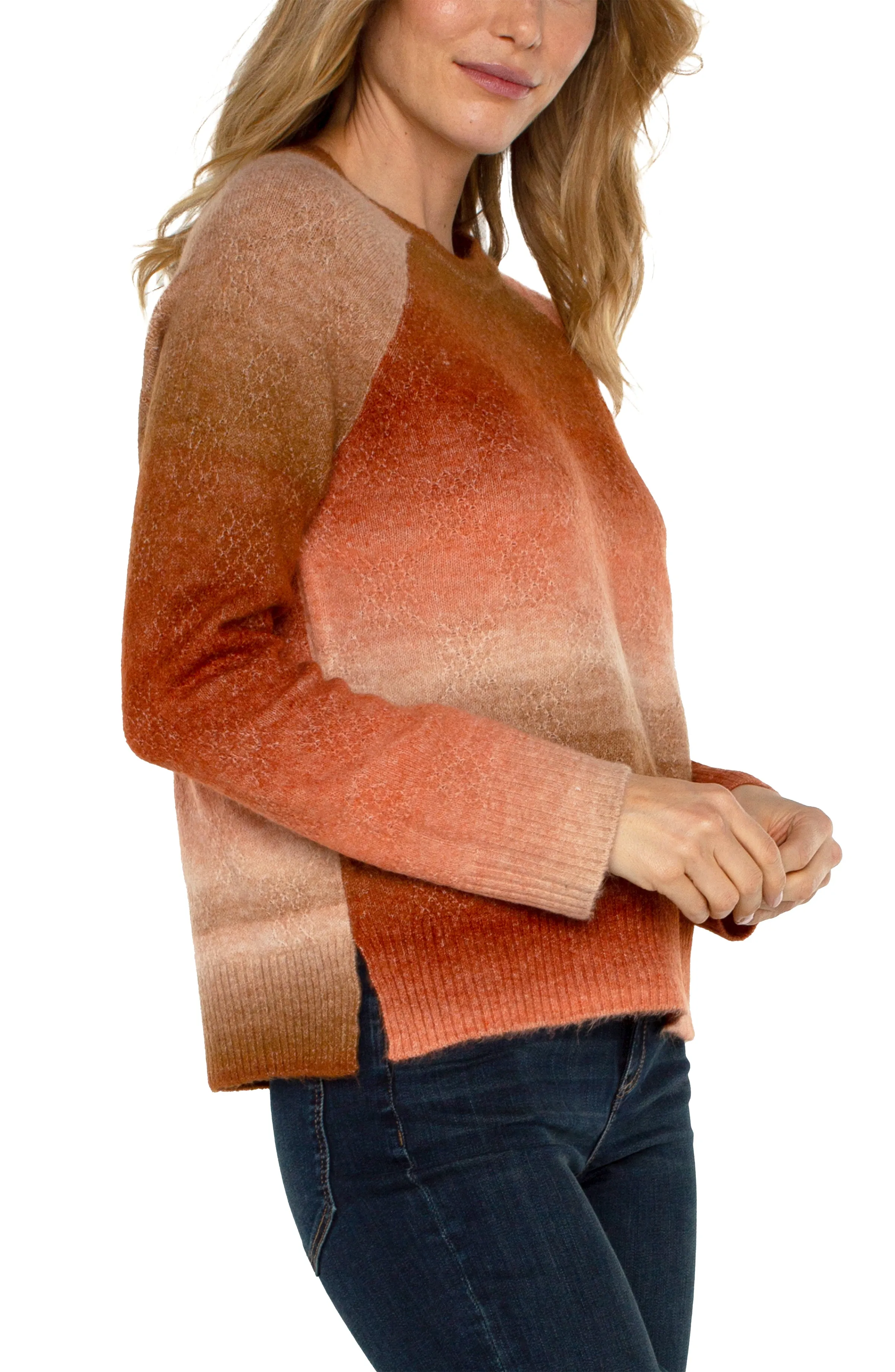 RAGLAN SWEATER WITH SIDE SLITS