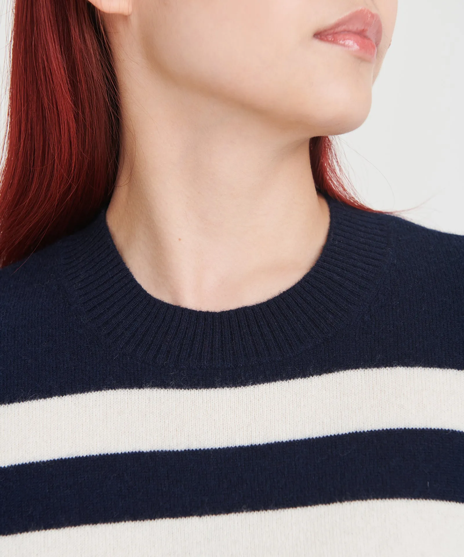 Signature Cashmere Striped Crewneck Sweater