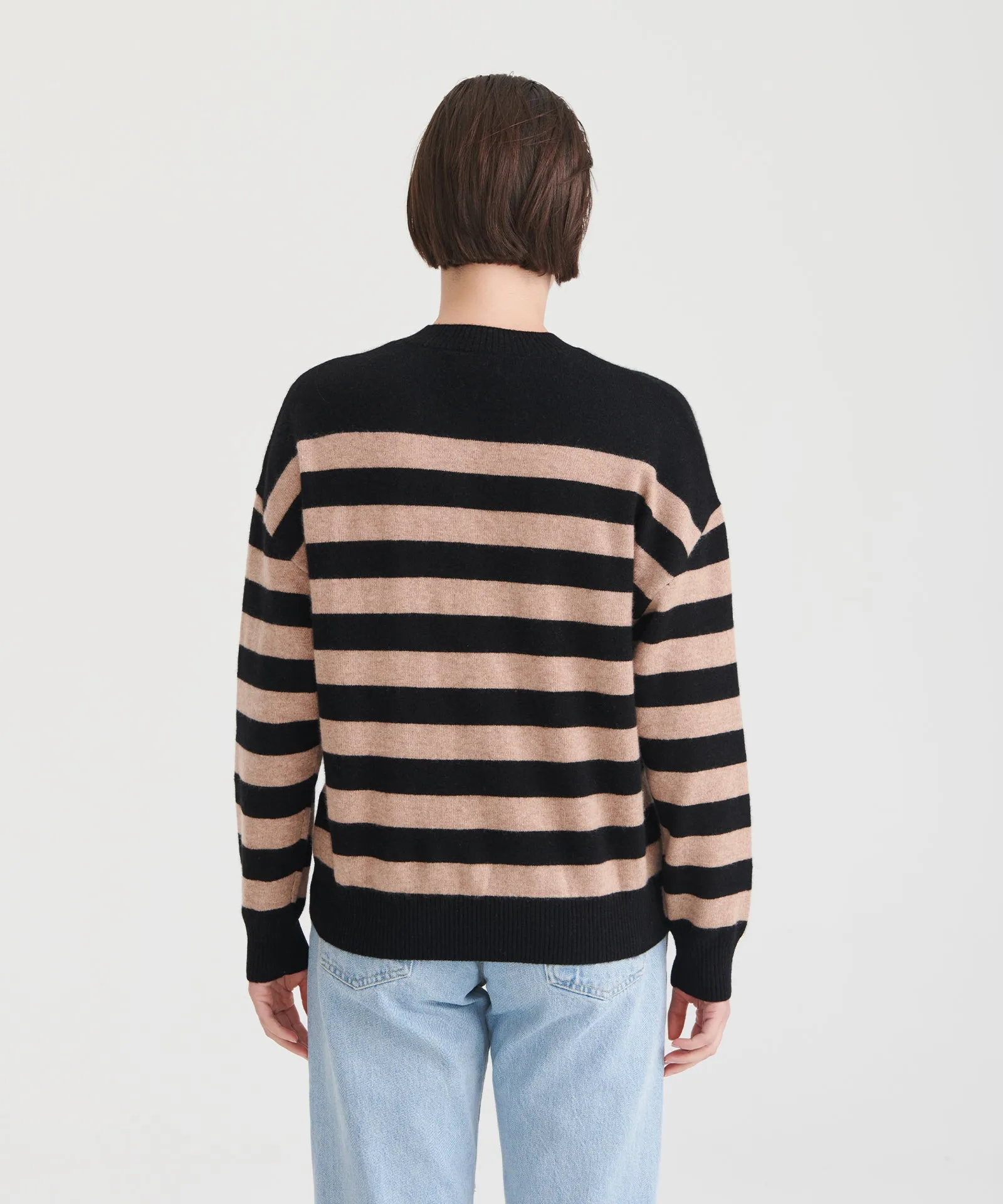 Signature Cashmere Striped Crewneck Sweater